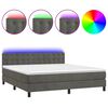 vidaXL Boxspring met matras en LED fluweel donkergrijs 180x200 cm