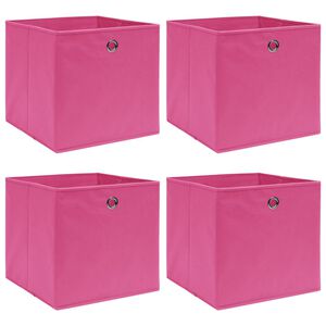 vidaXL Opbergboxen 4 st 32x32x32 cm stof roze