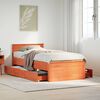 vidaXL Bedframe zonder matras met hoofdbord grenenhout bruin 90x200 cm