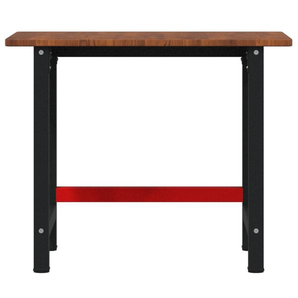 vidaXL Werkbank rechthoek 100x60x81,5 cm massief eikenhout donkerbruin