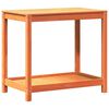vidaXL Oppottafel met schap 82,5x50x75 cm massief grenenhout wasbruin