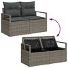 vidaXL Tuin Sofa Set met kussen met opslag 5 pcs Grijs Poly riet