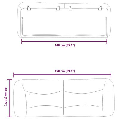 vidaXL Hoofdbordkussen 140 cm stof crèmekleurig