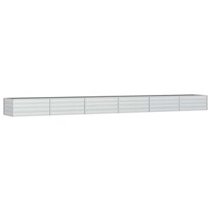 vidaXL Plantenbak verhoogd 600x80x45 cm gegalvaniseerd staal zilver