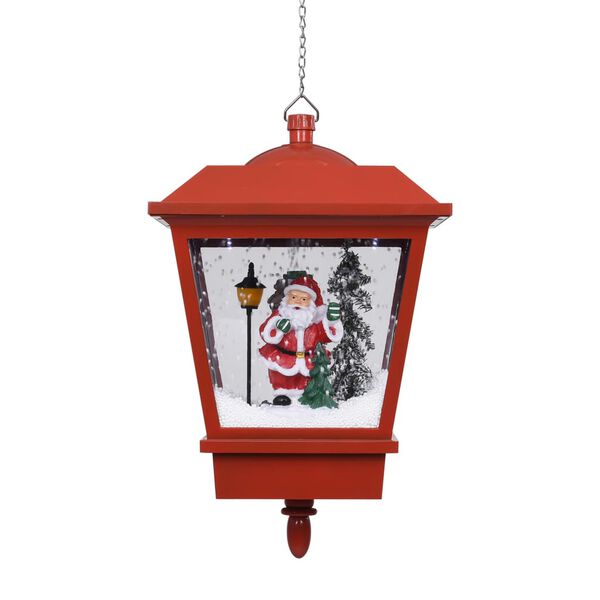 vidaXL Kersthanglamp met LED-lamp en kerstman 27x27x45 cm rood