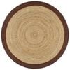 vidaXL Vloerkleed handgemaakt met bruine rand 90 cm jute
