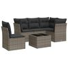 vidaXL 6-delige Loungeset met kussens poly rattan grijs