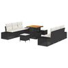 vidaXL Tuinbankenset 9 st Zwart poly rattan