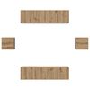 vidaXL Tv-meubelset Wandgemonteerd 6 pcs Artisan Eiken Bewerkt hout