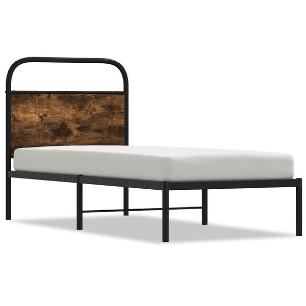 vidaXL Bedframe zonder matras bewerkt hout gerookt eiken 80x200 cm