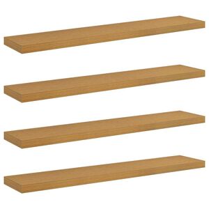vidaXL Wandplank met opslag 4 pcs Beige 120 x 23,5 x 4 cm Bewerkt hout