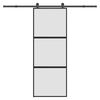 vidaXL Schuifdeur met beslag 76x205 cm gehard glas en aluminium