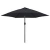 vidaXL Parasol met LED-verlichting en stalen paal 300 cm zwart