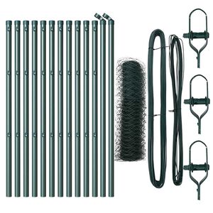 vidaXL zeshoekig gaashek met grondbevestiging 25 x 0,6 m Groen Mesh