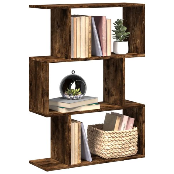 vidaXL Kamerscherm / boekenkast 3-laags 70x24x97 cm hout gerookt eik