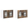 vidaXL Keukenkast 2 pcs Gerookt eiken 60 x 31 x 40 cm Bewerkt hout