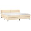 vidaXL Boxspring met matras stof cr&egrave;mekleurig 200x200 cm