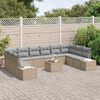 vidaXL Tuinbankenset met kussen 10 pcs Beige en Licht Grijs Polyrattan