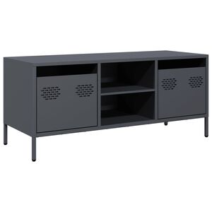 vidaXL Tv-meubel 101,5x39x43,5 cm koudgewalst staal antracietkleurig
