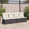 vidaXL 2-delige Loungeset met kussens poly rattan acacia zwart