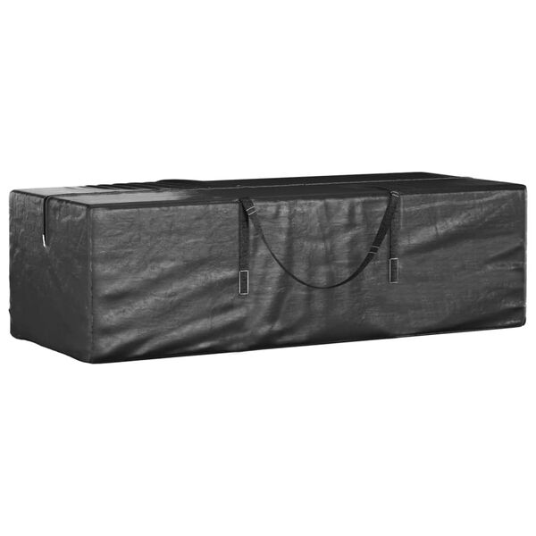 vidaXL Opbergtassen tuinkussens 2 st 135x40x55 cm polyetheen zwart