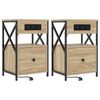 vidaXL Nachtkastje 2 st Sonoma Eiken 40 x 31 x 60 cm Bewerkt hout