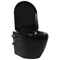 vidaXL Hangend toilet randloos met bidetfunctie keramiek zwart