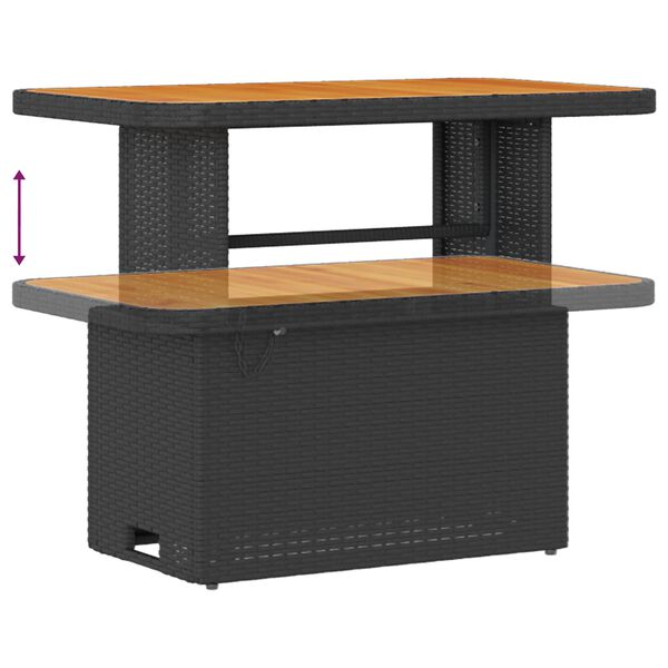 vidaXL Tuinbankenset 11 pcs Zwart poly rattan