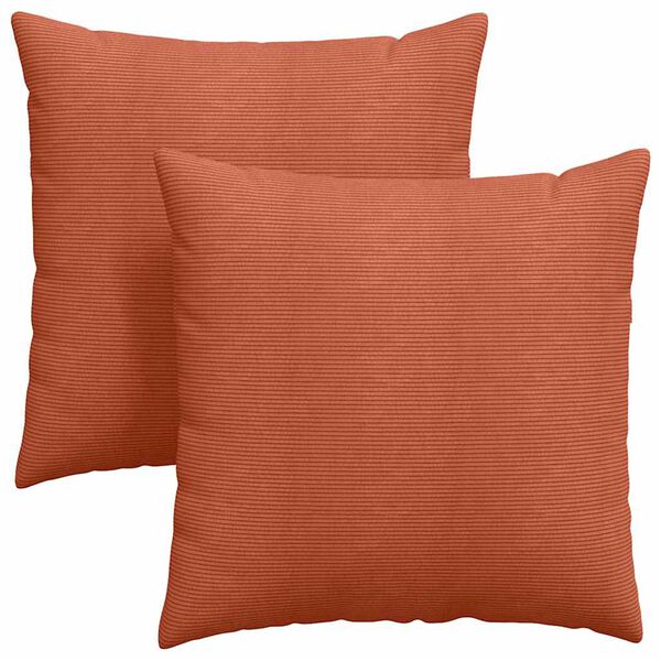 vidaXL Sofa Kussens 2 stuks Rood-oranje 80 x 80 cm Cordstof