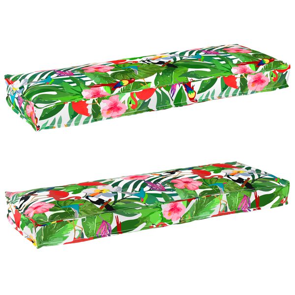 vidaXL Pallet Kussen Set 2 pcs Tropische Jungle 120 x 40 x 8 cm