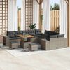 vidaXL Tuin Sofa Set met kussen 13 pcs Grijs poly rattan