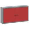 vidaXL Gereedschapskast met plank Rood en Grijs 100 x 20 x 55 cm