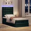 vidaXL Ottoman bed met matrassen en LED's 90x200cm fluweel donkergroen