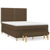vidaXL Boxspring met matras stof donkerbruin 140x200 cm