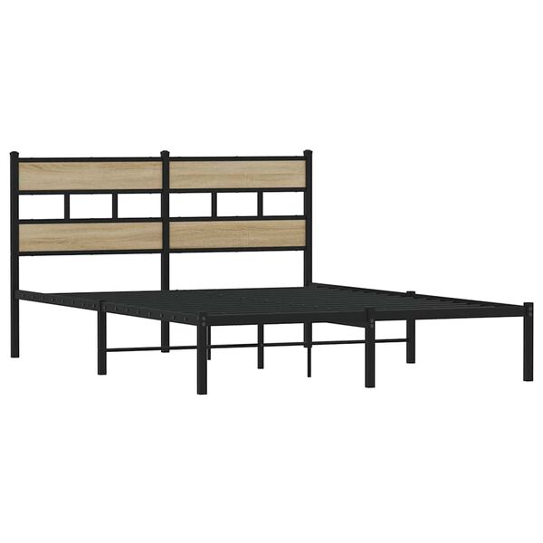 vidaXL Bedframe zonder matras metaal sonoma eikenkleurig 140x190 cm