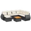vidaXL 8-delige Loungeset met kussens poly rattan zwart