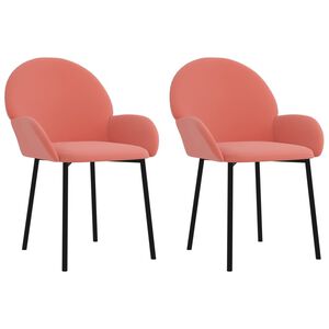 vidaXL Eetkamerstoelen 2 st fluweel roze