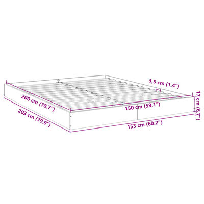 vidaXL Bedframe zonder matras bewerkt hout bruin eikenkleur 150x200 cm