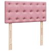 vidaXL Boxspring met matras fluweel roze 90x190 cm
