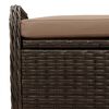 vidaXL Opbergbankje met kussen 80x51x52 cm poly rattan bruin