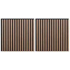 vidaXL Akoestische wandpanelen 2 st latten 60,5x60 cm eikenfineer