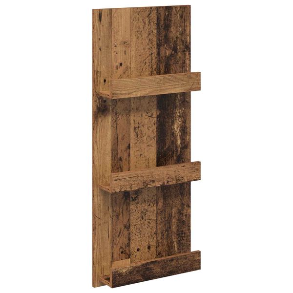 vidaXL Tijdschrift Rek met plank Oudhout 43 x 11 x 102 cm Bewerkt hout
