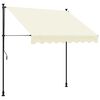 vidaXL Luifel uittrekbaar 250x150 cm stof en staal cr&egrave;mekleurig