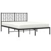 vidaXL Bedframe met hoofdbord metaal zwart 140x200 cm
