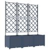 vidaXL Plantenbak 3 st Grijs 120 x 40 x 143 cm PP