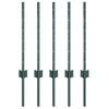 vidaXL Afrasteringspaal 5 pcs Groen 100 cm Staal