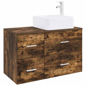 vidaXL Badkamermeubelset 2 pcs Gerookt eiken Bewerkt hout