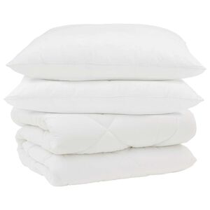 vidaXL Winter Dekbed met kussen 3 pcs Wit Microvezel