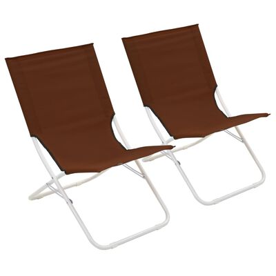 vidaXL Strandstoelen inklapbaar 2 st bruin