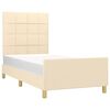vidaXL Bedframe zonder matras 100x200 cm stof cr&egrave;mekleurig